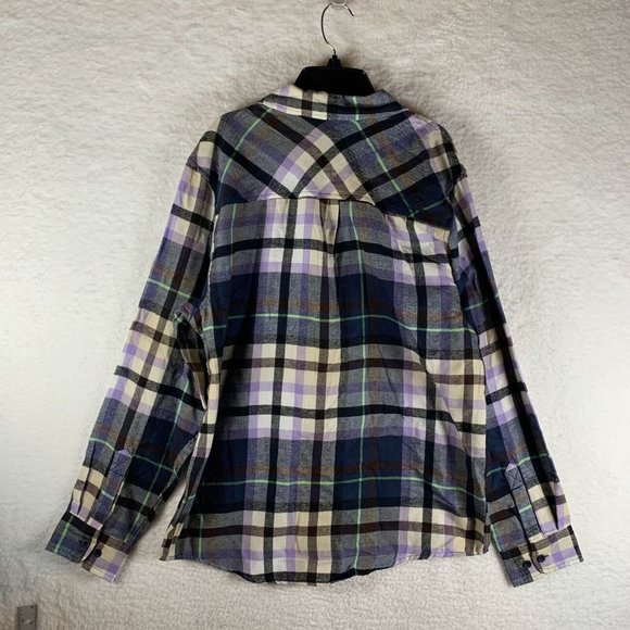 Alpine Design Shirt Men's Medium Multicolor Plaid Cotton Flannel Button-Up 7012 - Picture 7 of 8